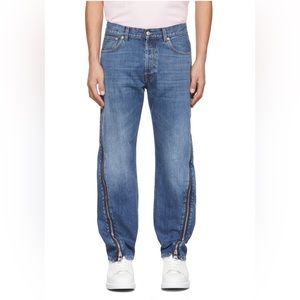 ALEXANDER MCQUEEN
Blue Washed Zip Jeans Sz 52 (US 36)